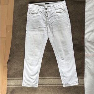 Massimo Dutti Bright White Cropped Jeans